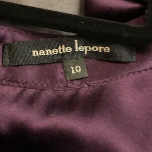 80’s Nanette Lepore Plum Cap-Sleeve 100% silk Sheath Dress; Size 10